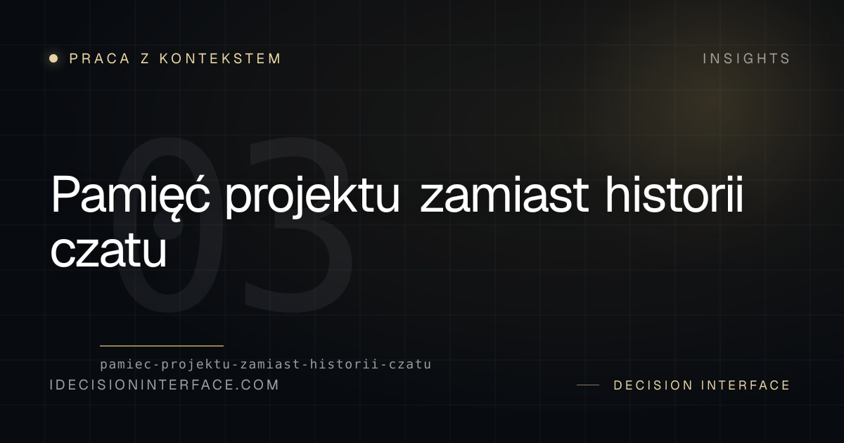 Project memory instead of chat history